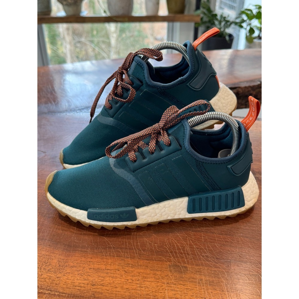 Adidas NMD R1‎ Trail Boost Shoes Teal Orange Men's US 8.5 Gum Sole